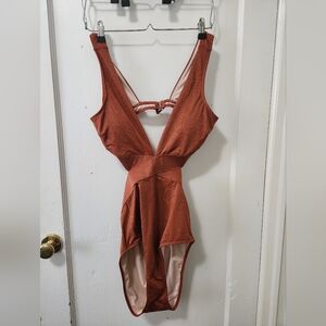 Cupshe Rusty Orange One-Piece Swimsuit